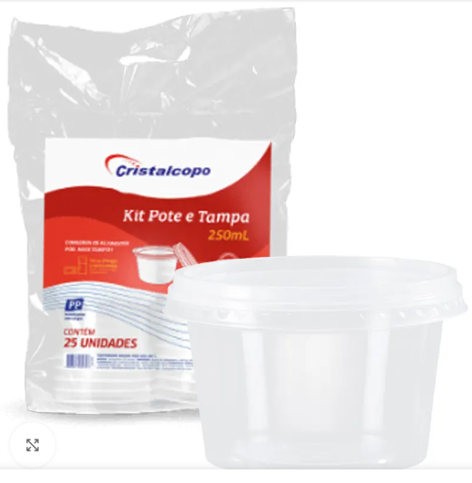 KIT POTE REDONDO 250ML C/25