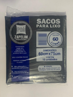 SACOS PARA LIXO 60LTS PCT C/10