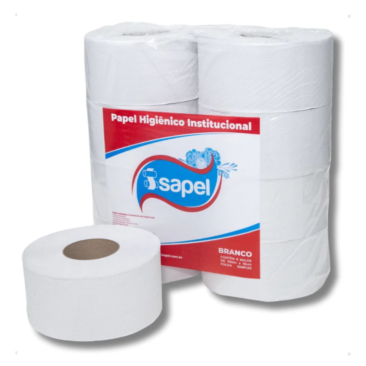 Papel Higiênico Rolão Institucional Folha Simples 8 Rolos