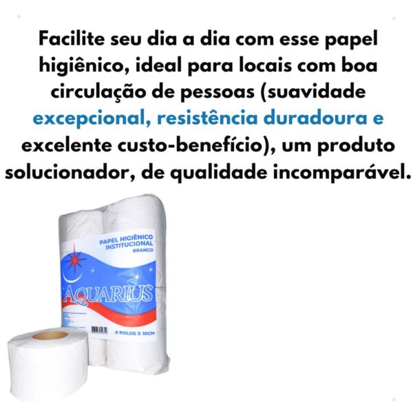 Papel Higiênico Rolão Institucional Simples 8 Rolos Aquarius - Imagem 5