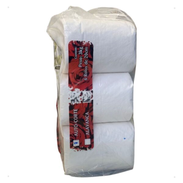 Papel Toalha Bobina Folha Branco 200m Pacote 6 Rolos - Imagem 3