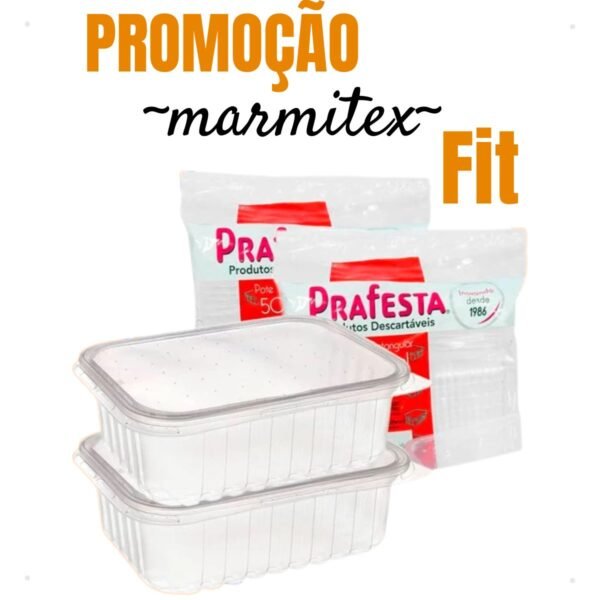 Marmita Micro Ondas Freezer 250ml Kit Com 24 Potes Fitness - Imagem 4
