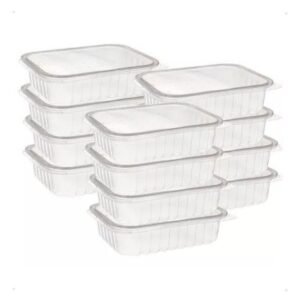 Marmita Micro Ondas Freezer 750ml Kit Com 24 Potes Fitness