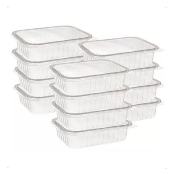 Marmita Micro Ondas Freezer 750ml Kit Com 24 Potes Fitness