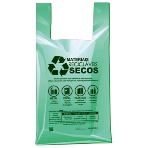 Sacola Prefeitura Plástica Mercado Verde 48x55cm c/500 Unid