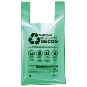 Kit 4 Sacola Prefeitura Plástica Mercado Verde 48x55cm