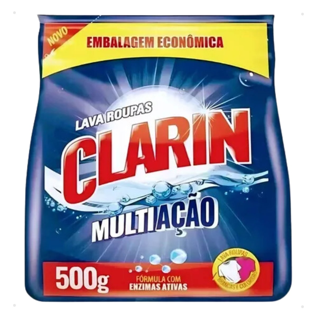 UNITARIO Sabão Em Pó Clarin Roupas Brancas E Coloridas 500g