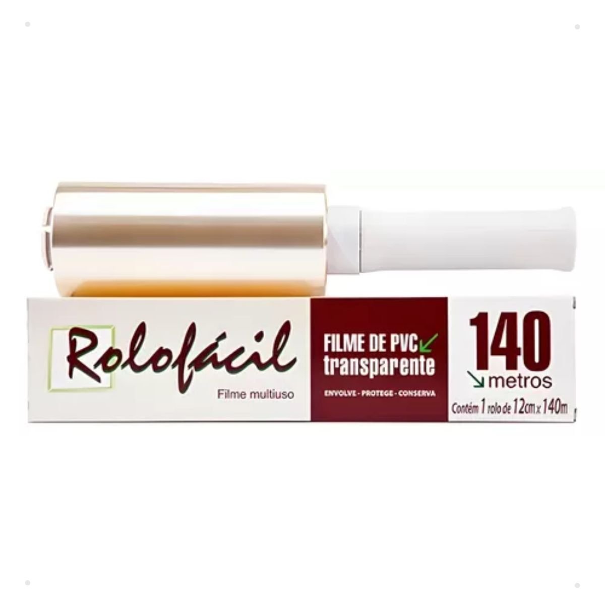 Filme Pvc Rolo Fácil Dispafilm 12cm X 140m Cabo Giratório