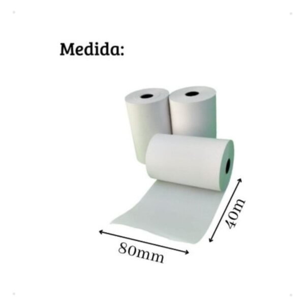 Bobina Térmica 80x40 Cupom Fiscal PDV Rolo Com 1 Unidade - Imagem 2