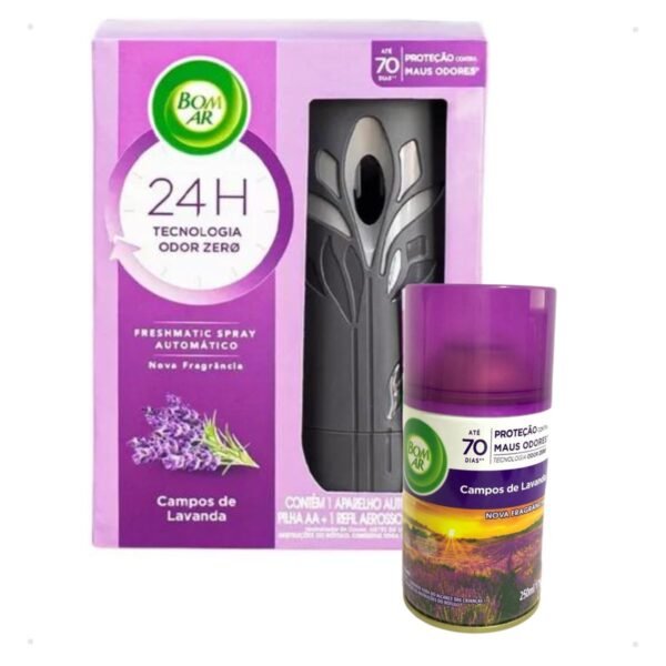 Aparelho Automático Aromatizante Bom Ar Campo Lavanda 250ml - Imagem 2
