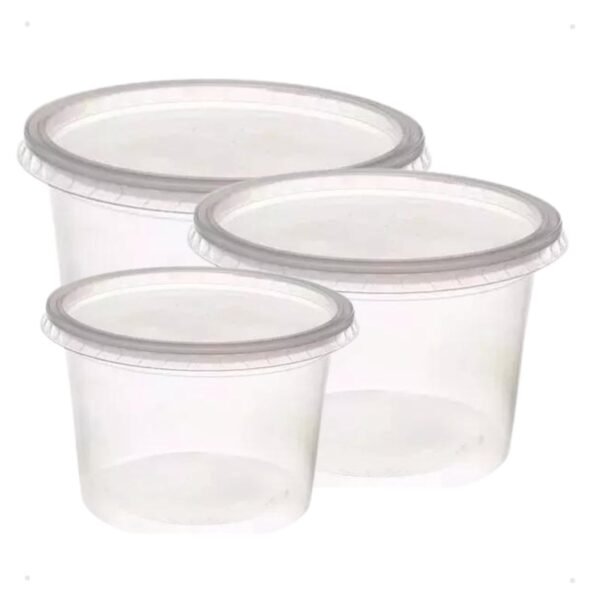 Kit Pote Redondo Circular 1000ml 25 Unidades Bolo Doces