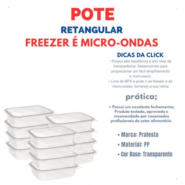 Marmita Micro Ondas Freezer 350ml Kit Com 24 Potes Fitness - Imagem 3