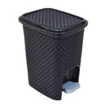 Lixeira 7 Litros Rattan Com Pedal Montada