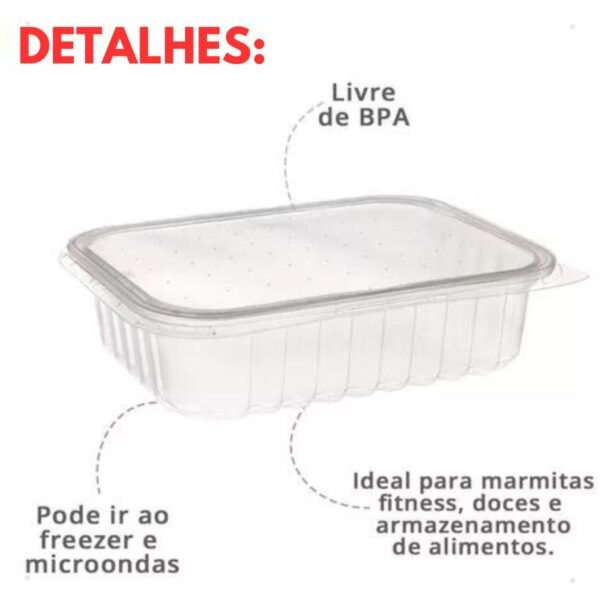 Marmita Micro Ondas Freezer 350ml Kit Com 24 Potes Fitness - Imagem 4