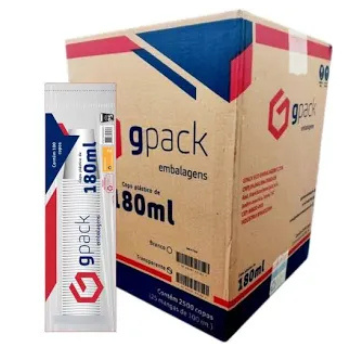 COPO DESCARTAVEL PS 180 ML C/2500 UND CX - GPACK