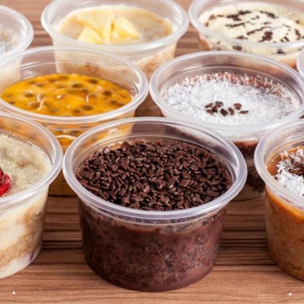 Kit Pote Redondo Circular 350ml 25 un Bolo Doces - Imagem 4