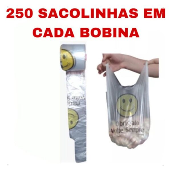 6 Bobinas Sacolinha Fundo Estrela Sacos Plásticos Picotados - Imagem 5